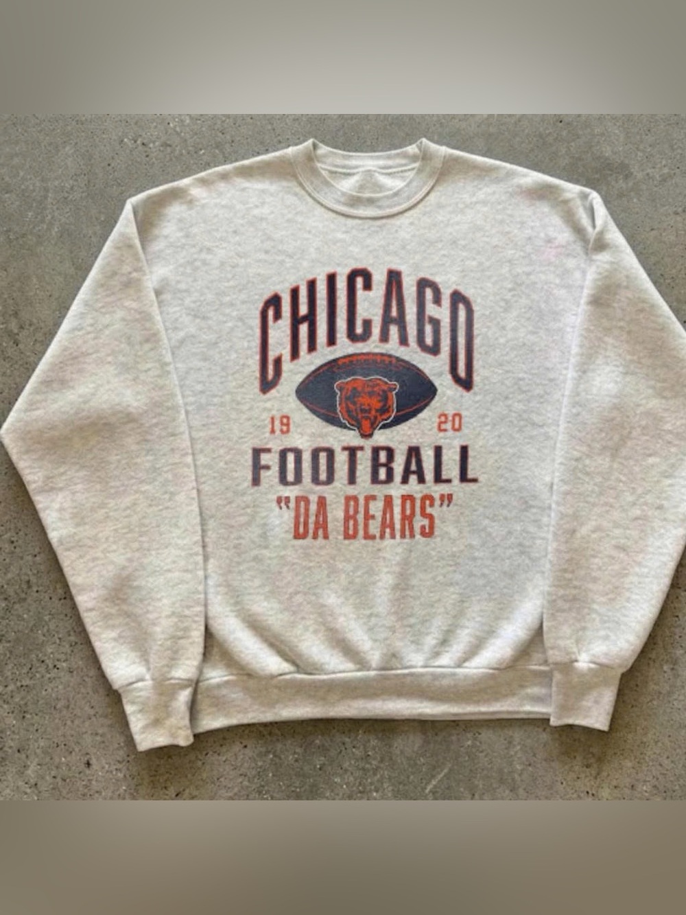 Vintages Chicago Football 'Da Bears' Crewneck Sweatshirt - Light Gray
